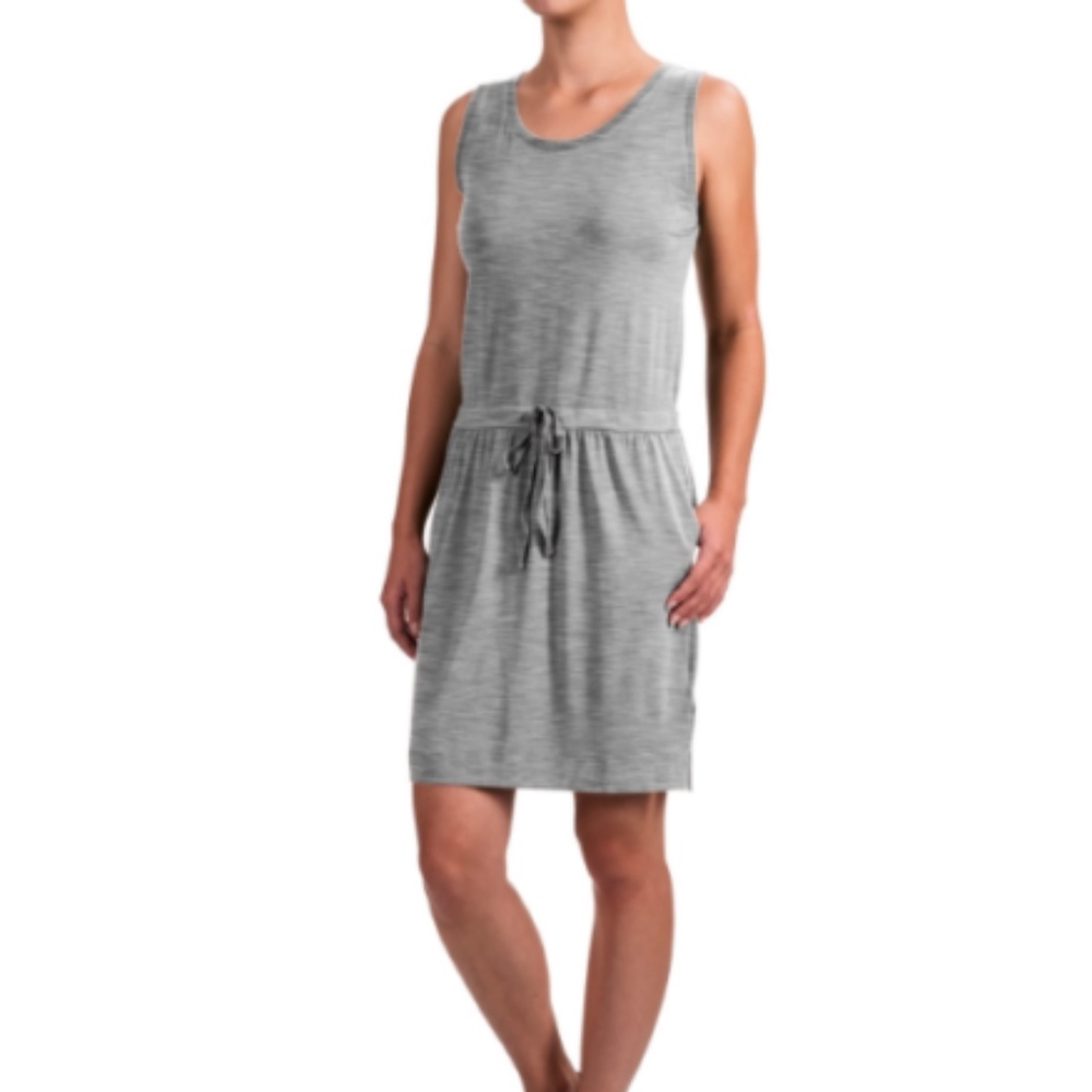 Dakini Women's Dress Gray Drawstring Keyhole Back